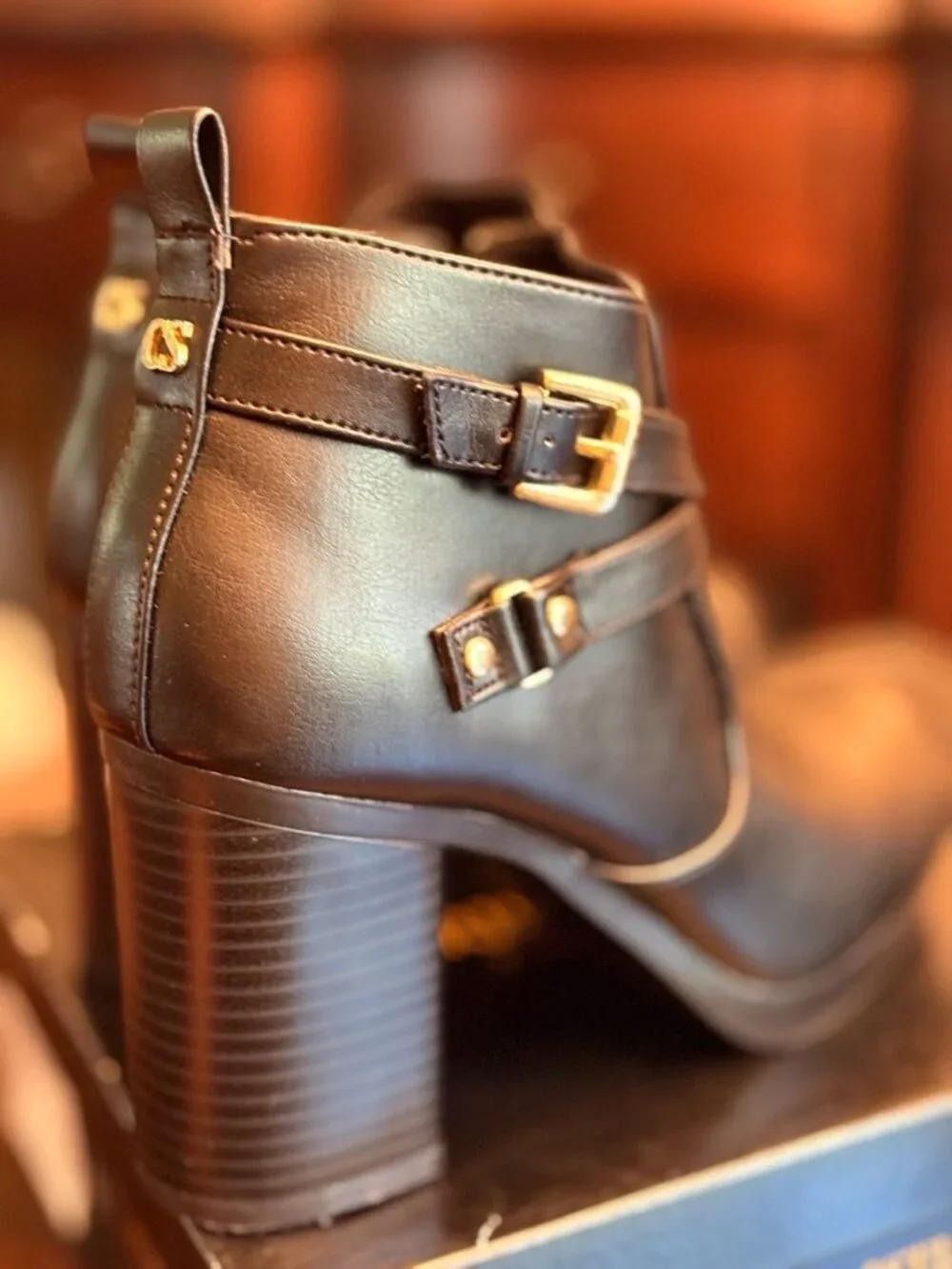 Christian Siriano for Payless Malia Black Heeled Ankle Booties Sz 8 Box